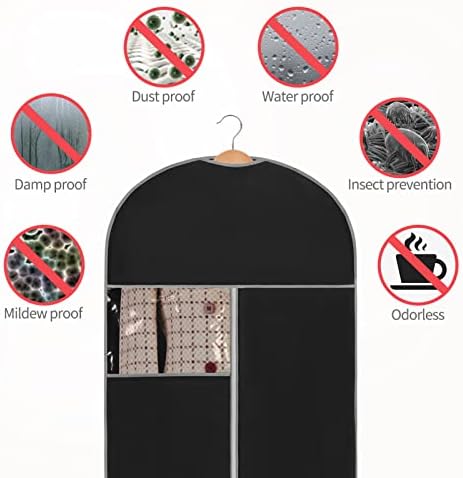 WWW Garment Bags, Garment Clothes Covers, 100*60CM (Pack of 4) Breathable Garment Full Zipper Bags for Dress Suit Clothes,M