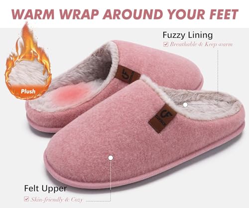 Image of COFACE Mens Cozy Memory Foam Scuff Slippers Casual Slip On Warm House Shoes Indoor /Outdoor Sandal Slippers With Arch Support Rubber Sole Size 7-15
