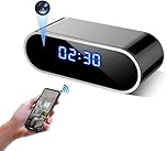 LaoZiYao 4K Full UHD Spy Camera Hidden Camera in Clock WiFi Hidden Cameras Video Recorder Wireless IP Camera Indoor Home Security Monitoring Nanny Cam 140° Angle Night Vision/Motion Detection