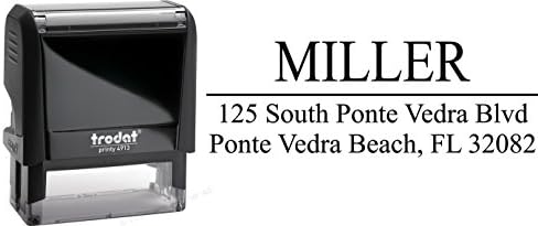 Trodat 4913 58 x 22mm - Premium Personalised Custom Made Self-Inking Business Address Rubber Stamp - Up to 5 Lines of Text in Black Ink