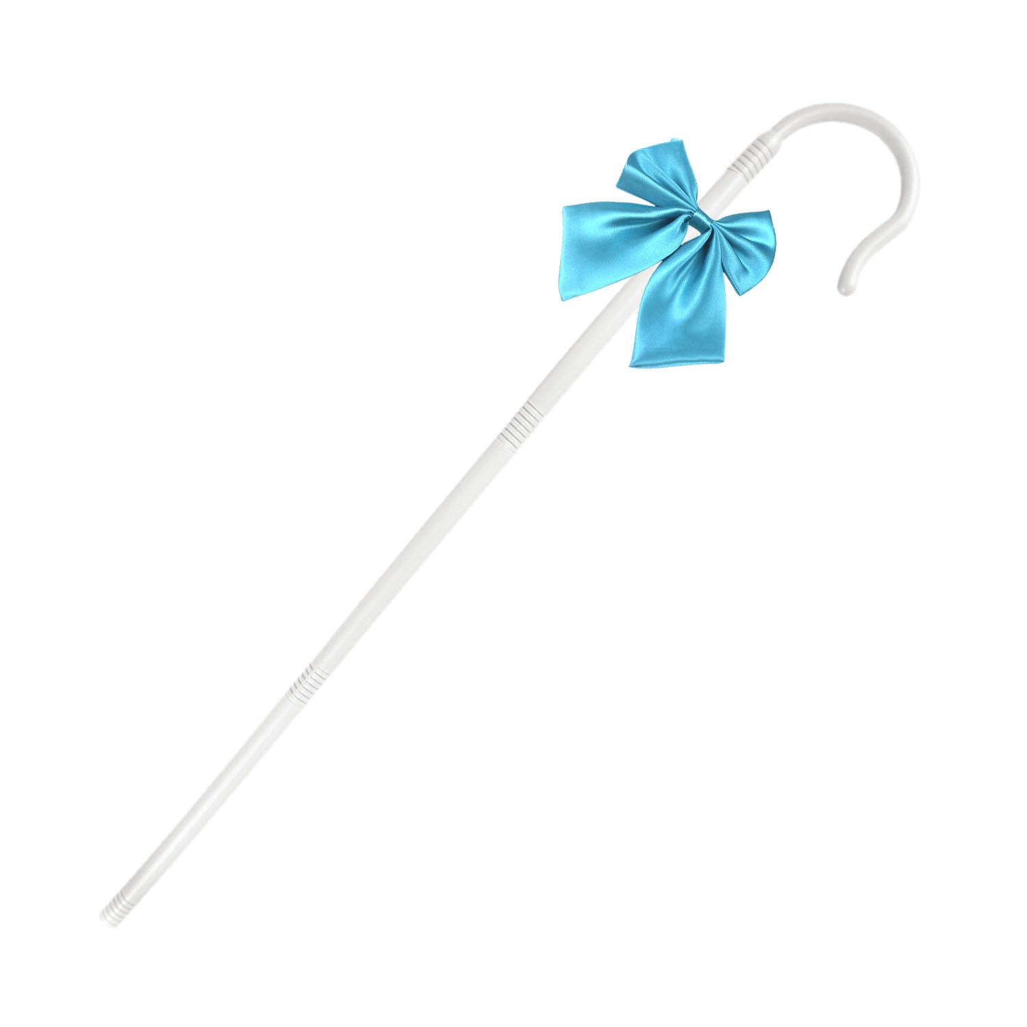 RmKbe Shepherd's Crook with Bow Shepherd Hook Cane Prop Stick Wizard Crook Cane Walking Stick Shepherdess Fancy Dress Accessories for Halloween