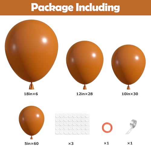 Image of Ouddy Party 129Pcs Burnt Orange Balloons Arch Garland Kit 18 12 10 5 Inch