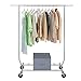 Sable Garment Rack, Multi-Function Commercial Grade Clothes Rolling Rack 330 lbs Load on 4 Wheels, Easy to Assemble, Comes with Free Foldable Storage Box, Heavy Duty Steel - Chrome