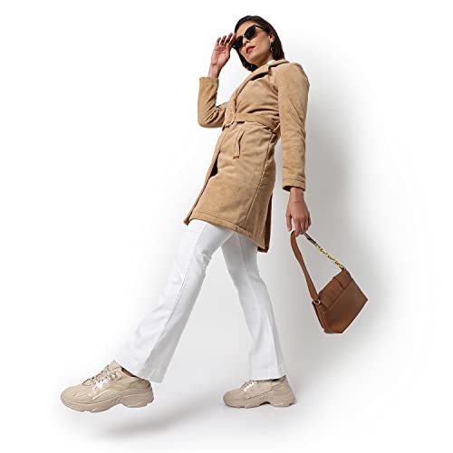 Image of PINACOLADA Women's Regular Fit Long Coat For Winter Wear | Collar Neck | Full Sleeve | Buttoned | Casual Jacket For Woman & Girl | Western Stylish Jacket For Women