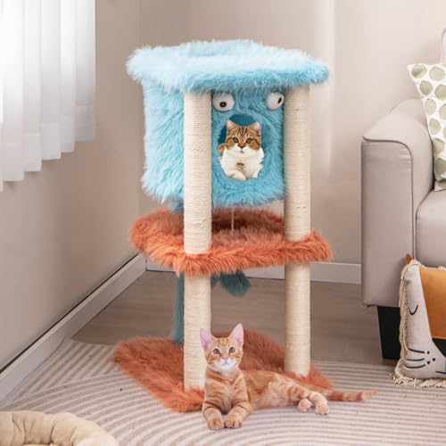 Rascador para gatos torre de 3 niveles 34 pulgadas miniatura 2