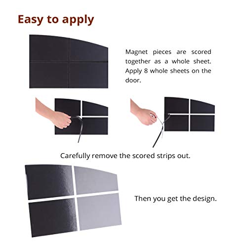 Sanfurney Magnetic Garage Door Windows Panes Diamond Style Pre-Cut Faux Fake Decorative Window Decals for 2 car Garage Kit, 8 Sections 12.1"x 8.1", Gloss Black