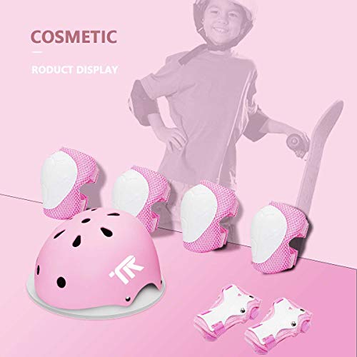 TRISOMY helmets for kids, bike Helmet for Ages 3-8 Boys Girls with toddler knee pads and elbow pads,Wrist Guards,Kids Protective safety Gear set uesd for Skateboard,Roller Skating,bicycle,Scooter,bmx