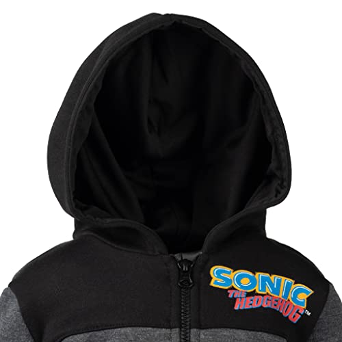 Sega Sonic The Hedgehog Toddler Boys Half-Zip Pullover Hoodie Black / Grey 5T #TOP1