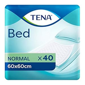TENA Bed Normaal – 60cm x 60cm (Verpakking Grootte) 1 Pack of 40 Kleur: wit