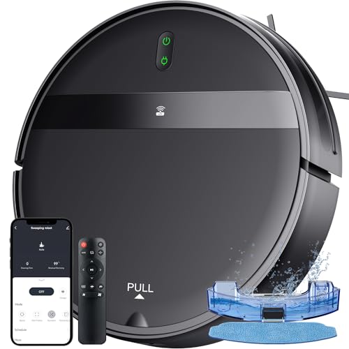 Kilgone Robot Vacuum for Pet Hair, 2-in-1 Vacuum & Mop Combo with Tangle-Free Suction & Smart 3D Avoidance, App/Wi-Fi/Alexa, Ultra-Slim & Quiet, Self-Charging for Hard Floors and Low-Pile Carpet