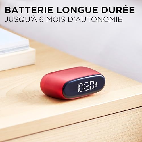 Mini réveil Lexon MINUT rechargeable pour table de chevet et voyage vert sombre - 4