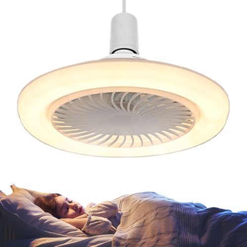 Ventilador de Techo con Luz,Ventilador De Techo Empotrable Con Mando A Distancia - Iluminación Interior 3 Colores Regulables, Funcionamiento Silencioso y Eficiencia Energética para Garaje Sala Dormito