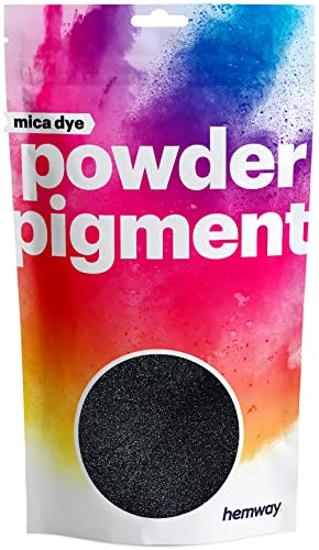 Hemway Mica Colour Powder Pigment - Metallic Charcoal Black | Natural Nanoparticle Pigments | Epoxy Resin & Cosmetic Supplies for Face, Body & Nail Art, Jewellery, Soap, Wax Melts & Bath Bombs | 50g