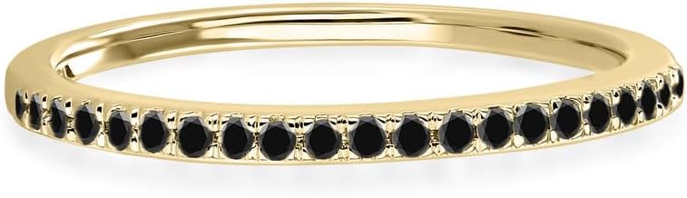 Black Diamond Half Eternity Wedding Band For Women, 14k Gold Finish Black Diamond Wedding Band, Ladies Half Eternity Ring