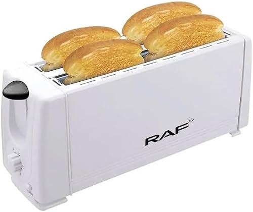 RAF. 4 Slices Toaster with Adjustable Power Control and Crumb Tray, White, 1200W, Model R.265