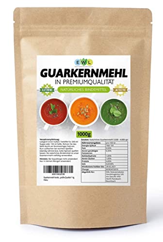 Guarkernmehl Verdickungsmittel Bindemittel E 412 3.500 cps Carb Guar Gum | in Deutschland kontrolliert und abgefüllt | 1kg