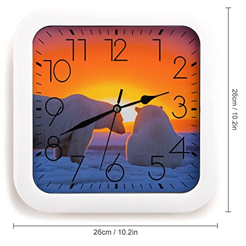 Pendule murale polaire moderne 26x26cm silencieuse pour bureau - 3