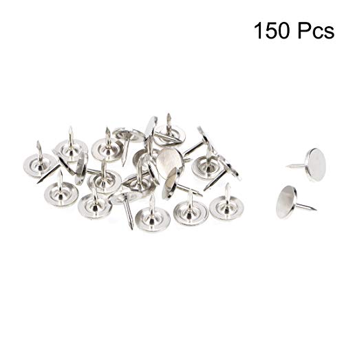 Uxcell A19012700UX0054 Upholstery Nails Tacks 9.5Mmx10Mm Flat Head Furniture Nails Pins Silver Tone thumb #1
