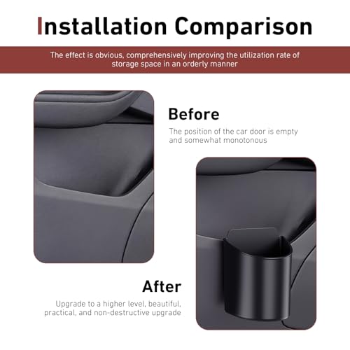 Portavasos para puerta de carro universal en ABS negro miniatura 3