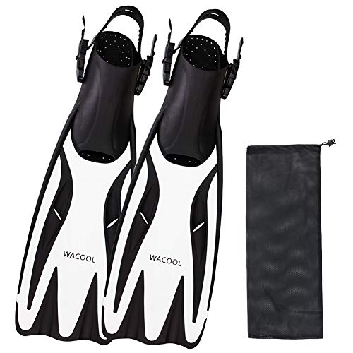 WACOOLÂ LongÂ BladeÂ AdjustableÂ OpenÂ HeelÂ FinsÂ FlippersÂ forÂ ScubaÂ SnorkelingÂ DivingÂ withÂ MeshÂ Bag