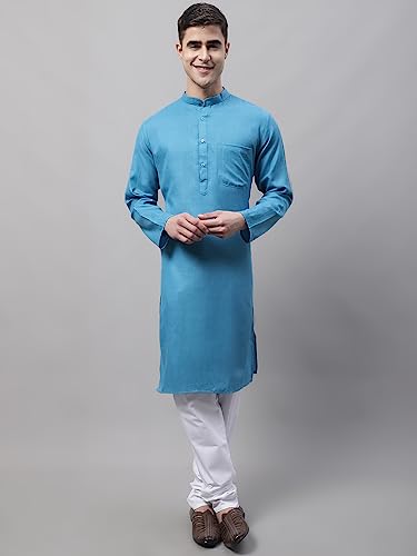 Image of Jompers Men's Cotton Regular Fit Solid Kurtas