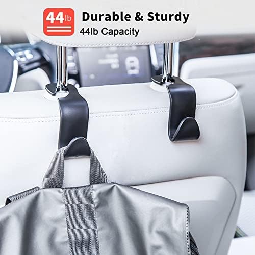 VTECHOLOGY Headrest Hook 4 Pack - Car Seat Backpack Hooks, Holder Organizer for Purses, Bags, Clothes, Water Bottles - Car Accessories - 5