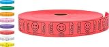 Tacticai 2000 Raffle Tickets, Smile, Red (1 of 8 Colors), Single Roll, Ticket for Events, Entry, Class Reward, Fundraiser & Prizes