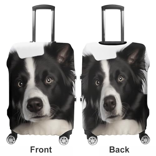 Border Collie Luggage Cover, Washable Elastic Suitcase Cover Protector Fit 18-32 Inch Luggage3