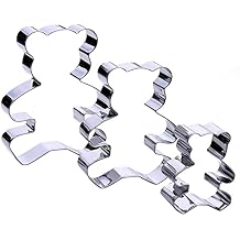Teddy Bear Cookie Cutter Set Sharp & Stainless Steel Cooking Utensils A Fun Fit for Sandwiches, Pancakes & Fruits Dishwasher-Safe 3-Piece Bakery Supplies by Sweet Cookie Crumbs Large Sizes