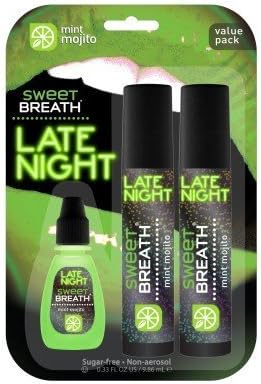Sweet Breath Non-Aerosol Spray Late Night Mint Mojito 2 Pack With Bonus Drops