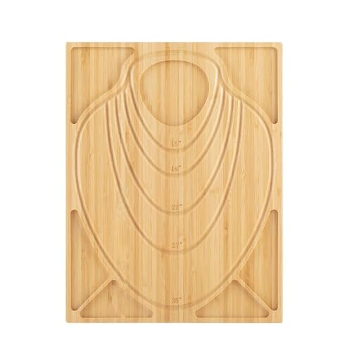 Plateau d'outil bijoux en bois rectangle FBSHAD pour la mesure et conception de colliers de perles
