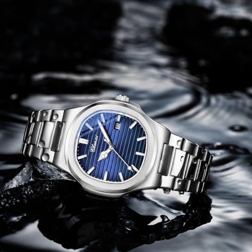 Image of Gosasa Fashion Men's Watches Date Business Watch Stainless Steel Luxury Style Luminous Quartz Waterproof Analog Display Male Wristwatch