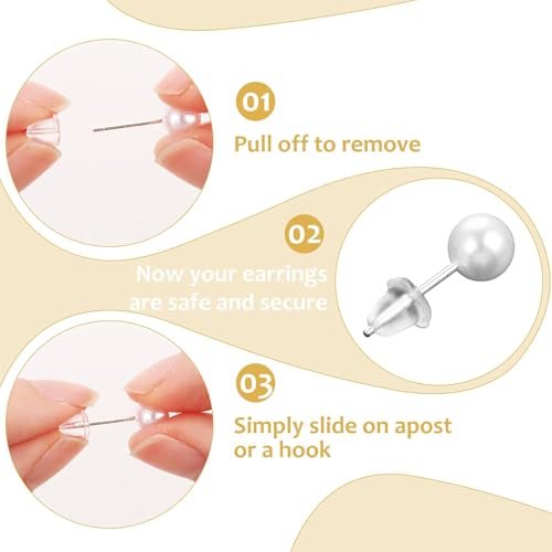 Image of Gozaqe Earring Backs for Ear Studs,600Pcs 12 Styles Universal Fit