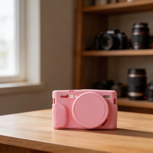 Funda de silicona compatible con Canon G7 X Mark II que ofrece un perfil delgado y una cobertura completa del dispositivo (rosa)