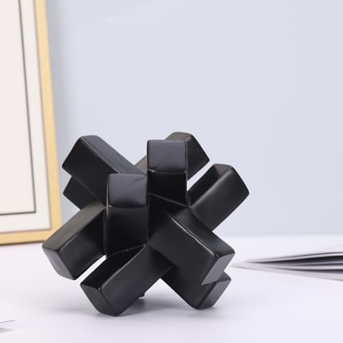 Estatua geométrica decorativa negra moderna miniatura 6