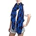KLL Silk Scarf for Women Fashion Polyester Lightweight Soft Wrap Shawl Scarves Holiday Gifts Buffalo Plaid Blue Black