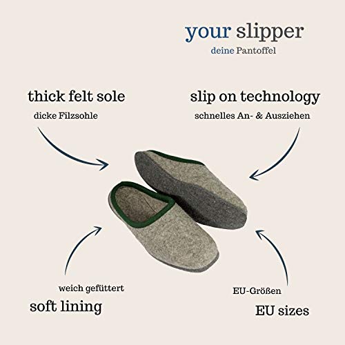 Pantoffelmann Ullfilt ekologisk toffel Med