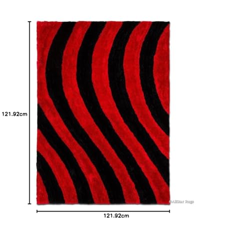 Image of Modern Quality Carpet /Trending Design Hand Woven Fluffy Rug /Mats for Bedroom /Dinning Hall /Living Room 2-inch Thick [Size 4x4 Feet Round]