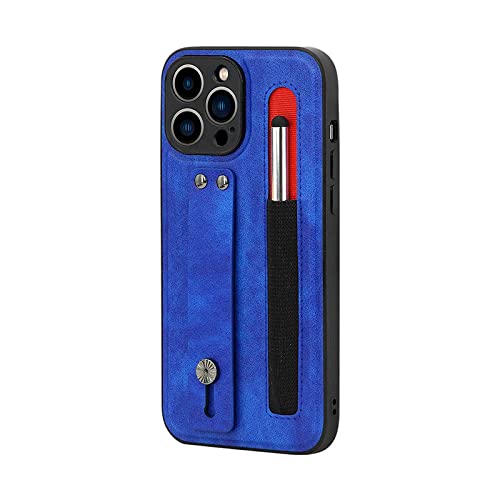 Étui mince iPhone 12 Pro Max bleu avec sangle pour sécuriser vos photos en voyage