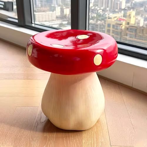 INECAR キノコのスツール 玄関の靴の装飾 クリエイティブ 樹脂 軽量 かわいい ファッショナブル 絶妙 防水 滑り止め 踏み台 (標準,イエロー)
