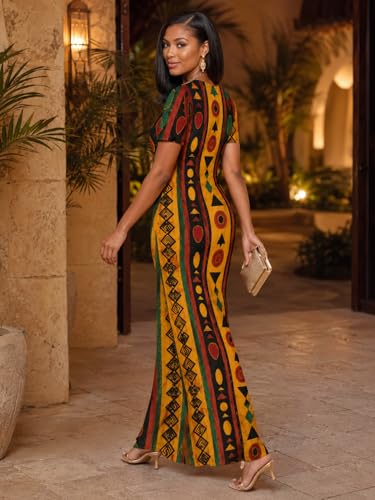 Image of SUZONANA Plus Size Dresses for Women Summer Casual Maxi Dress Short Sleeve Loose Vacation Dress