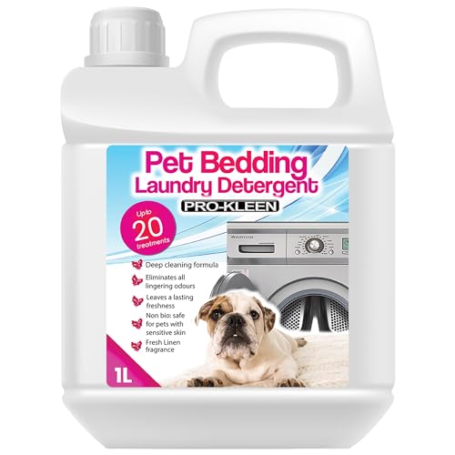 Pro-Kleen Pet Bedding Laundry Washing Detergent - Fresh Linen (1L) - Non-bio, Safe for Dogs with Sensitive Skin, Leaves a Lasting Freshness & Eliminates All Odours
