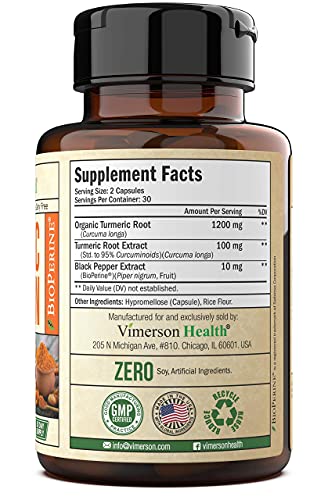 Vimerson Health Men's Multivitamin + Turmeric Curcumin With Black Pepper Extract Bundle. Joint And Immune Support, Discomfort Relief, Balanced Inflammation, Antioxidant Properties For Him #TOP2