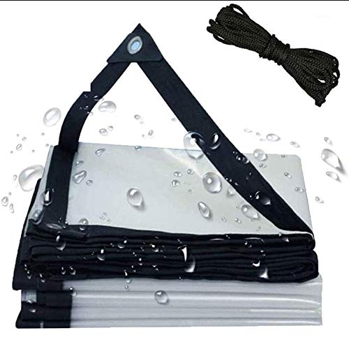 Lona impermeable transparente de 3 m x 7 m con resistencia al óxido y a la putrefacción, ideal para toldo, tienda de campaña, barco, caravana, cubierta de piscina, lona duradera con agujeros