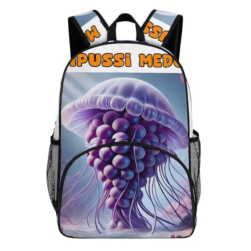 Bluberini-Octopusini Merch Large Travel Backpack Italian-Brainrot Meme Waterproof Lightweight Daypack White 44x32x19cm