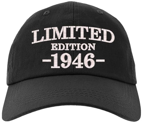 Cap 1946-80th Birthday Gifts, Limited Edition 1946 All Original Parts Baseball Hat 1946-EM-0001-Black