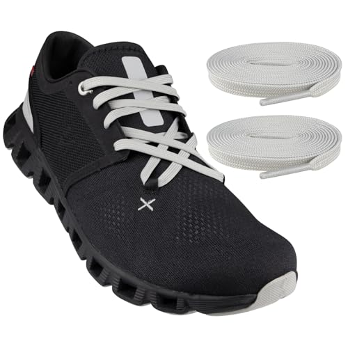 Endoto Shoelaces for On Cloud X3, X4, Shift, Cloudflow, Cloudwift, Cloudmonster Running Replacement Flat Shoes Laces Strings(Color:Grey,Size:44Inch)