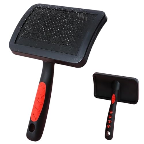 Soft Pad Dog Grooming Brush - Undercoat Rake For Dogs | Professional Ergonomic Comb With Non-slip Handle | Dog Hair Brushs For G