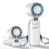 ELORTI Portable Fan, Mini Fan, Personal Fan with Turbo & Ice Cooling, 5-Speed 4000mAh Rechargeable, 3-in-1 Small Travel Hand Fan, Lightweight & Quiet for Office, Beach Vacation, for Women & Men -White