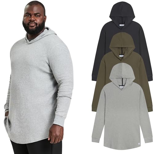 STRONGSIZE Men's Big and Tall Thermal Waffle Shirts  Longer Length Long Sleeve Shirt